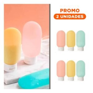 Pack2 Envases Livianos Recargables y Exprimibles Multicolor 60 ml Faciles de Llevar