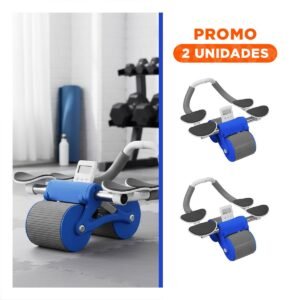 Pack2 Rueda Abdominal 2 En 1 con Tablero Analogico Resistente Azul para Core