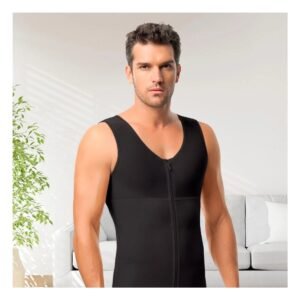 Abrigo Termico Men Talla L Negro con Cierre Moda Casual Hombre
