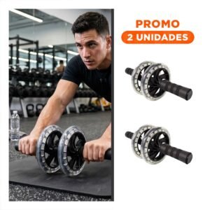 Pack2 Rueda Entrenamiento Doble Abdominal Transparente para Ejercicios Completos