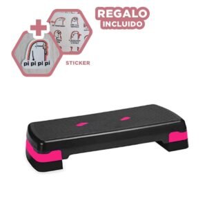 Step Deportivo de 2 Niveles Rosado para Ejercicio Funcional Diario Y+Regalo Sticker