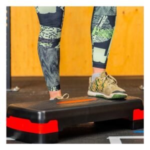Step Regulable de 2 Niveles Rojo para Entrenamiento Fitness en Casa