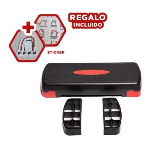 Step Deportivo de 2 Niveles Rojo para Ejercicio Funcional Diario Y+Regalo Sticker