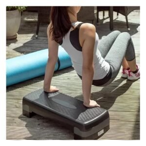 Step Regulable de 2 Niveles Plomo para Entrenamiento Fitness en Casa