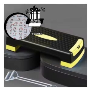 Step Deportivo de 2 Niveles Amarillo para Ejercicio Funcional Diario Y+Regalo Sticker