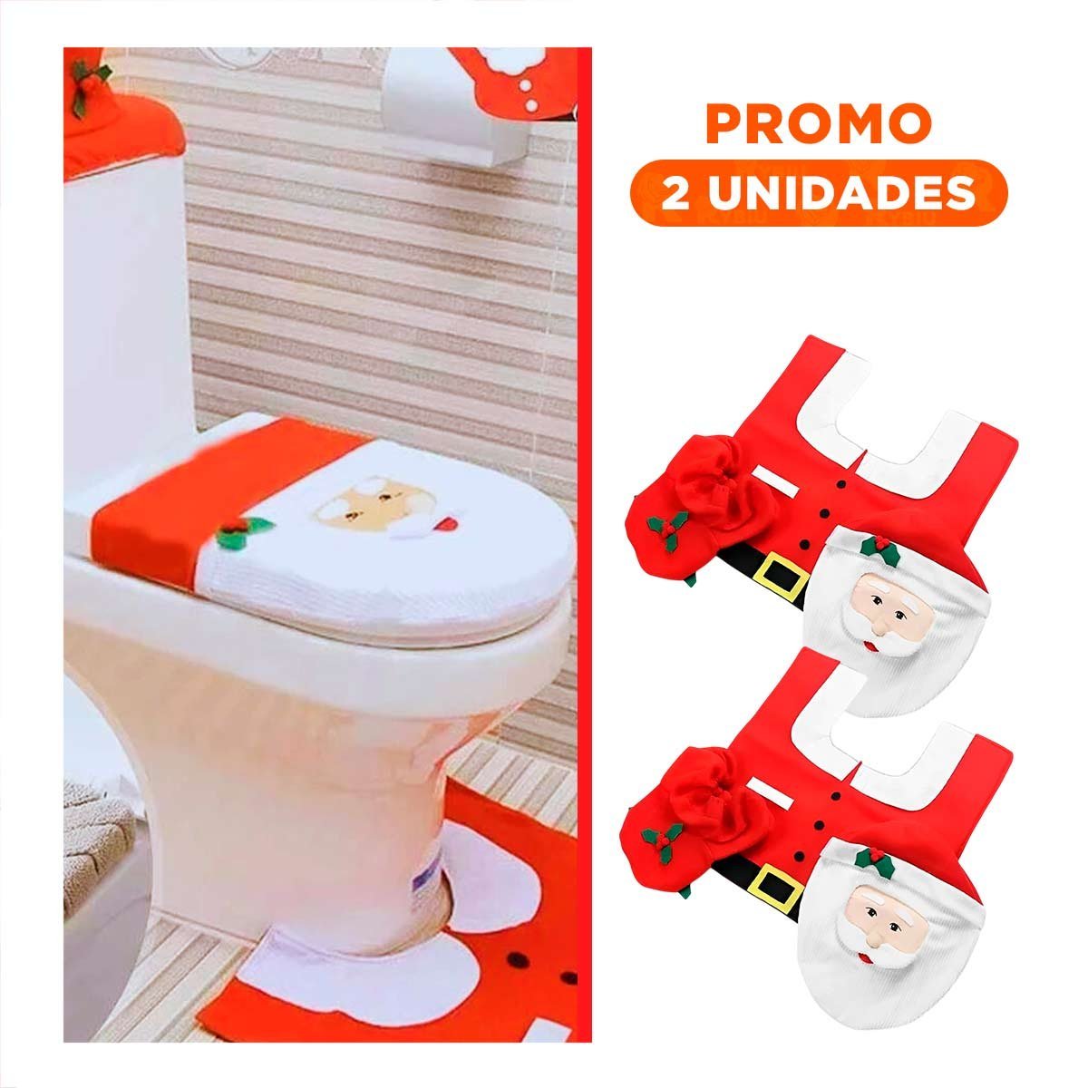 Pack2 Conjunto Navideño Papa Noel para Decoracion Tematica en Espacio del Hogar