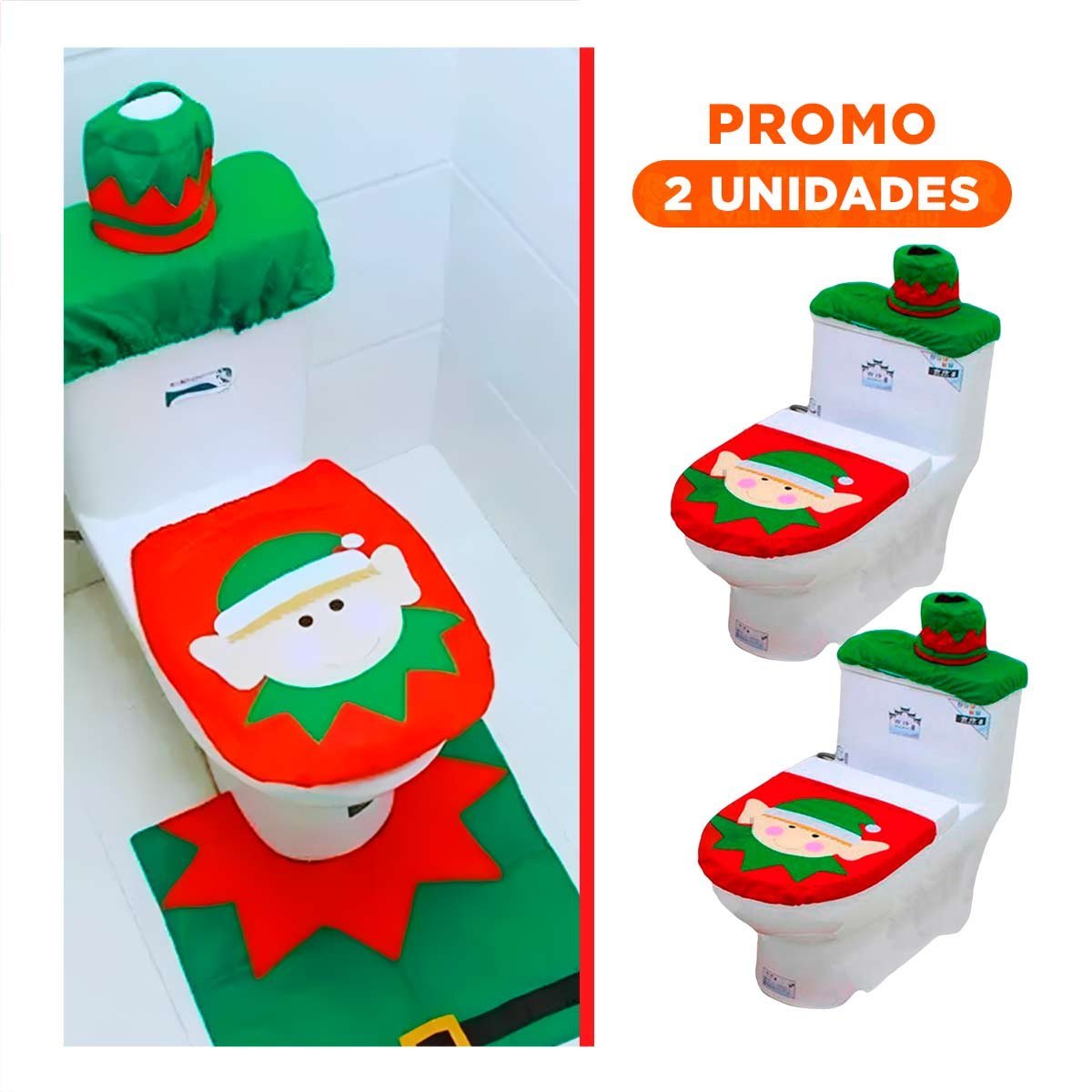Pack2 Set Navideño Duende con Diseño Festivo para Decoracion Navideña en Casa